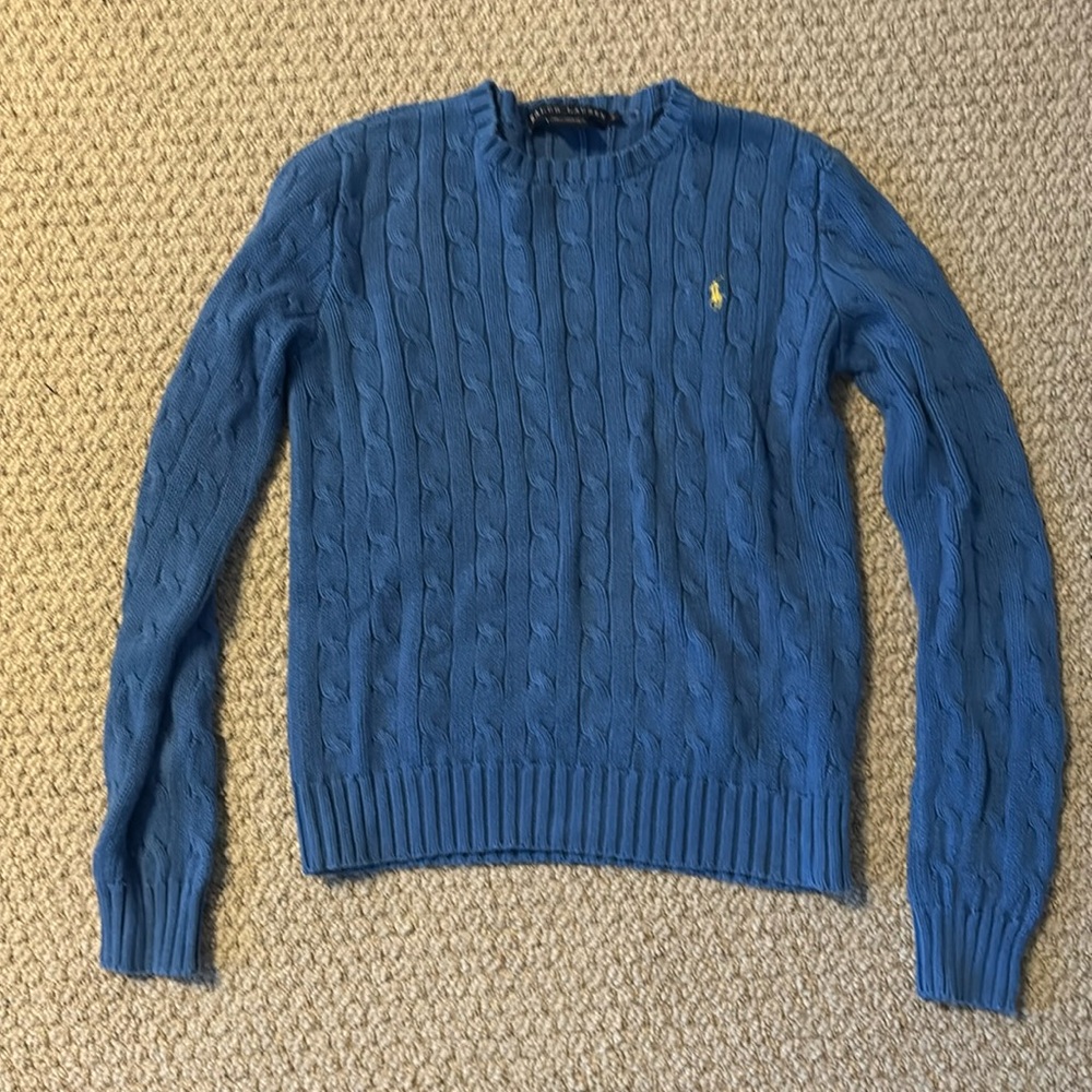 Ralph Lauren Blue Cable Knit Sweater